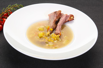 Peas soup with ribs
