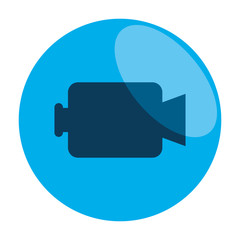 video camera icons in frame circular vector illustration design