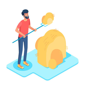 recommend clip art: Rural economy isometric vector illustration