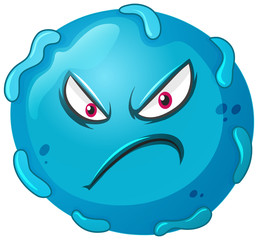 Close up virus cell on white background