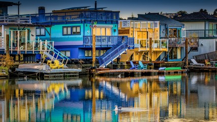 Fototapeta na wymiar Floating homes of Sausalito, San Francisco