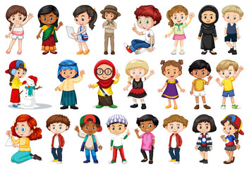 Large set of children doing different activities