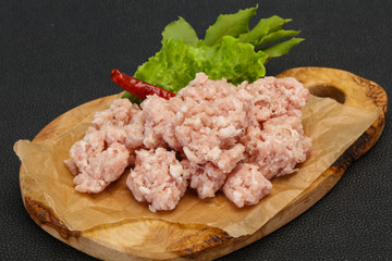 Homemade pork minced meat for cooking