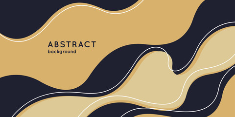 Poster with dynamic waves. Vector illustration in minimal style. Abstract background.