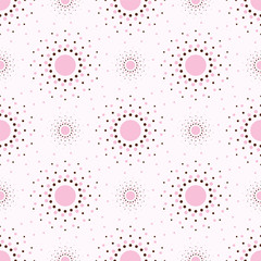 Abstract geometry pink background with circles.