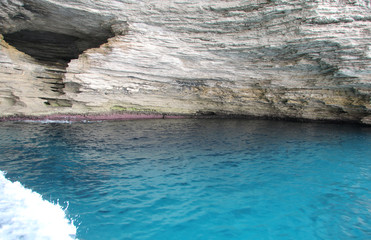 interior of a sea cave near the town of Bonifacio in Corsica