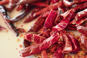 Dried red chili peppers
