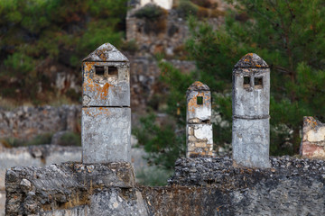Ruins of the former Greek village, now called Kayakoy, Turkey