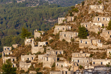 Fototapeta na wymiar Ruins of the former Greek village, now called Kayakoy, Turkey