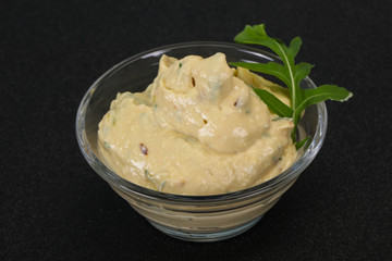 Hummus snack with olive oil