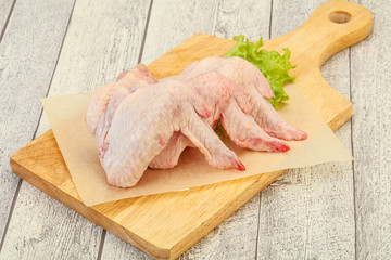 Raw chicken wings for cooking