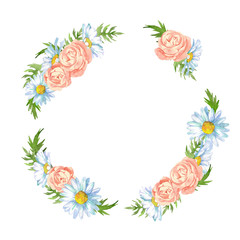 薔薇とデイジーのリース