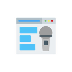 microphone and browser flat icon