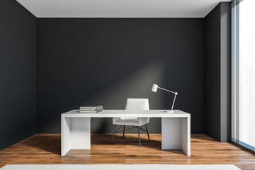 Dark grey CEO office interior