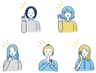 笑顔　女性　セット