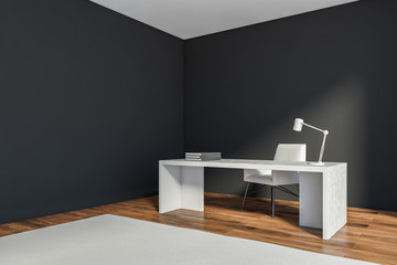 Dark grey CEO office corner