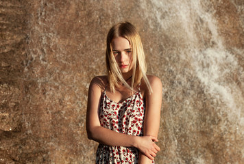 girl in the waterfall