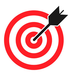 Target icon with arrow symbol for website etc. Web flat button, vector illustration