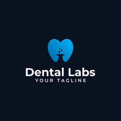 Simple Dental Lab, Tooth, Science Logo Design Template