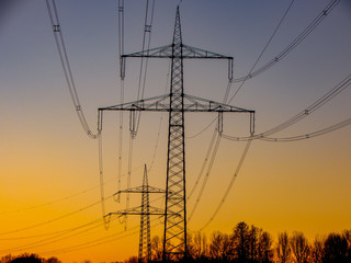 Fototapeta premium high voltage power lines