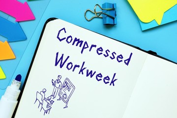 Career concept about Compressed Workweek with sign on the page.