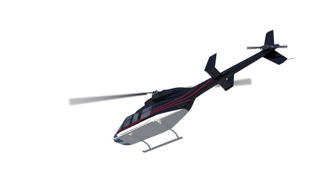 Privat helicopter. Render 3d. Illustration.