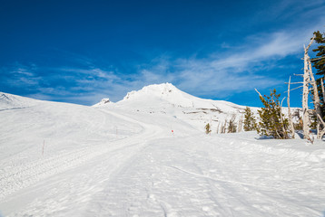 mt hood landscape in winter.