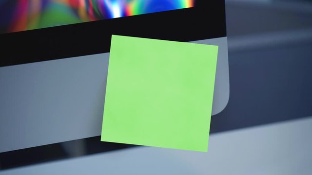 Sticky notes. Paper sticker on the monitor. Reminder. Space for text. List of important cases. A message for an employee, a colleague. Place for the inscription. For tracking. Isolated. Office.	
