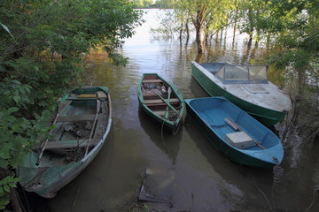  Astrakhan boats .... Astrakhan is located in the Volga River Delta, there are as many waterways as roads, so there are even more boats in villages and villages than there are cars.