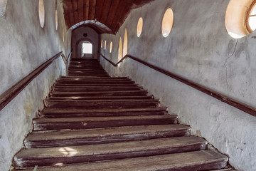 Indoor stairs to Parish Church in Banska Bela, Slovakia