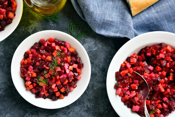 Beet salad in bowl