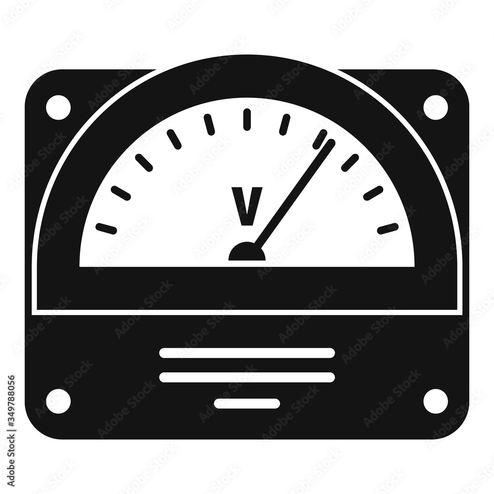 Poster voltmeter icon. simple illustration of voltmeter vector icon for web design isolated on white backgr
