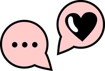 Heart in speech bubble icon. Love message icon, Simple heart 