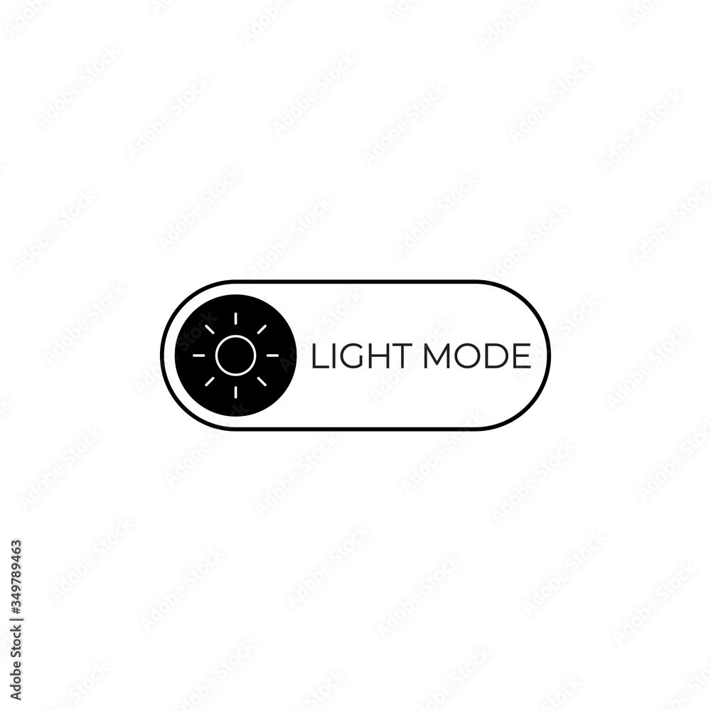 Poster light mode switch icon illustration. day mode slider design vector