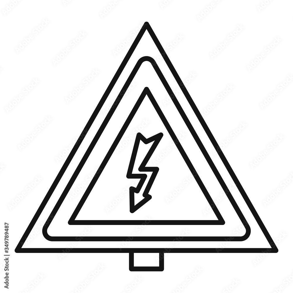 Poster electric triangle icon. outline electric triangle vector icon for web design isolated on white backg
