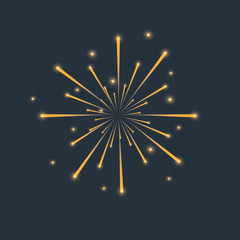 Fireworks. Holiday lights. Pyrotechnics, vector illustration