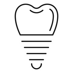 Obraz premium Tooth implant icon. Outline tooth implant vector icon for web design isolated on white background