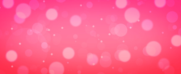 Glowing pink circles.  Spring concept.  Blurred bokeh circles.  Website banner.  Celebration.