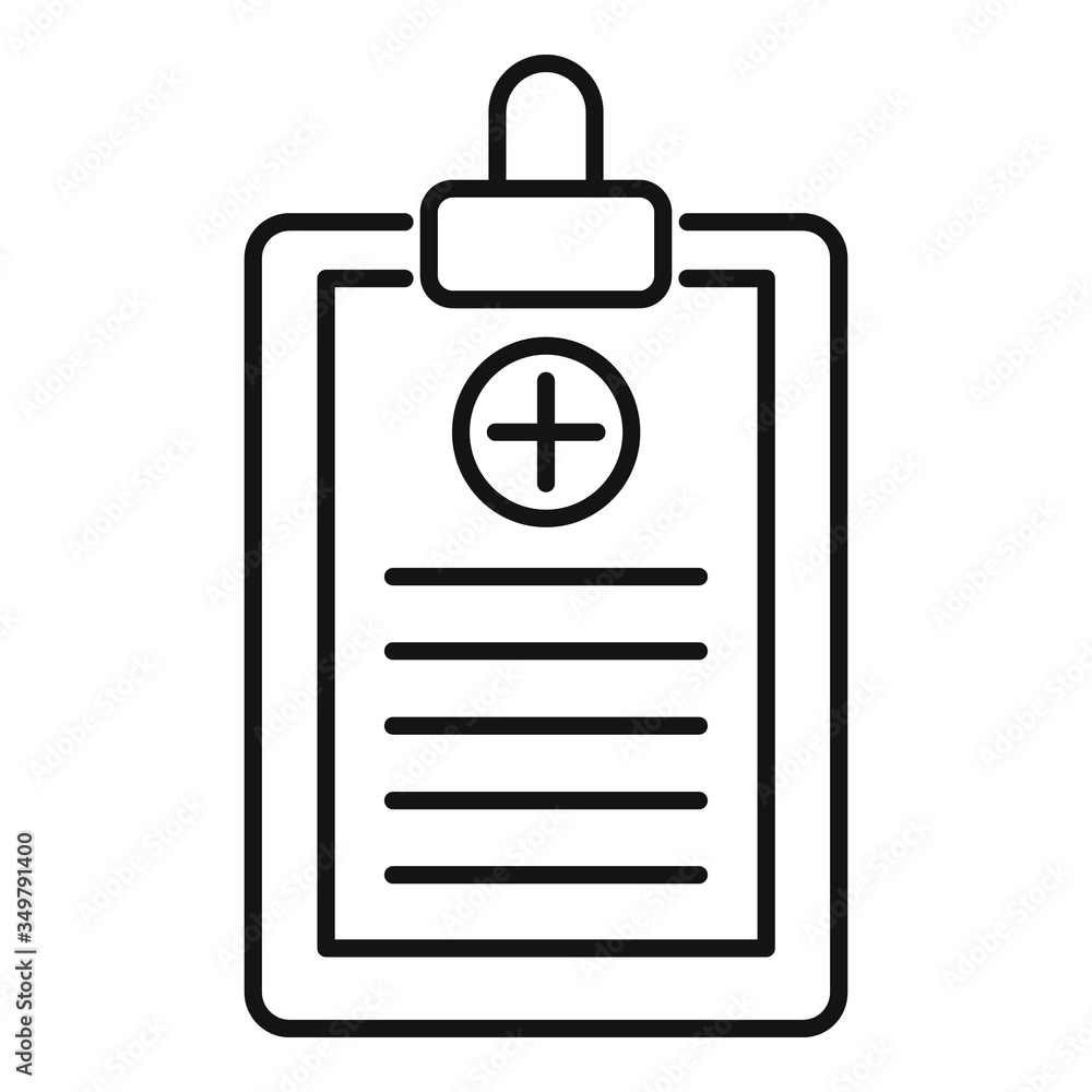 Wall mural Patient checklist icon. Outline patient checklist vector icon for web design isolated on white background