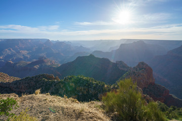 Obraz premium hiking the grandview trail at the south rim of grand canyon in arizona,usa