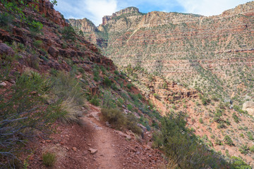 hiking the grandview trail at the south rim of grand canyon in arizona,usa