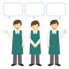 男性 店員 案内 / vector eps