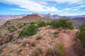 hiking the grandview trail at the south rim of grand canyon in arizona,usa
