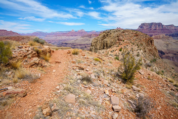 hiking the grandview trail at the south rim of grand canyon in arizona,usa