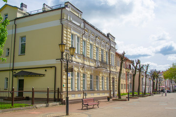 Fototapeta na wymiar Vitebsk,Belarus- 14 May 2020: historical center SUVOROV street in Vitebsk