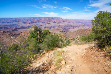 hiking the grandview trail at the south rim of grand canyon in arizona,usa