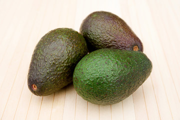 Singapore, Avocado, Ripe, Brown, Isolated, Wooden Background.