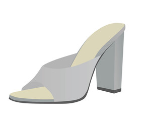 Grey woman sandal. vector illustration