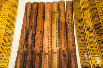 Traditional Chinese bamboo teaching ruler.