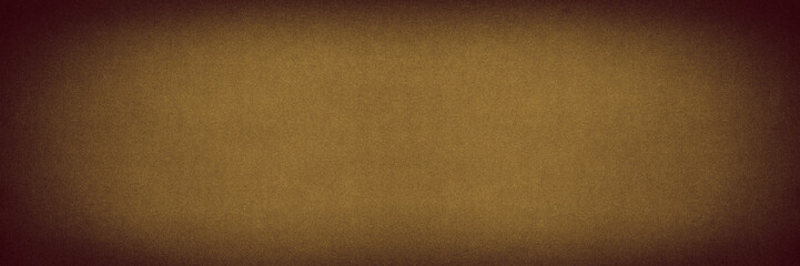 Golden bronze colored fine textured surface. Wide abstract vintage background. Large banner texture